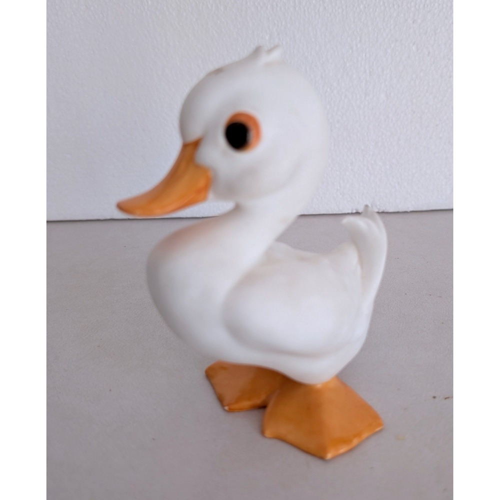 Vintage Freeman for George Good Duck Figurine White Bone China Farmhouse Cottage